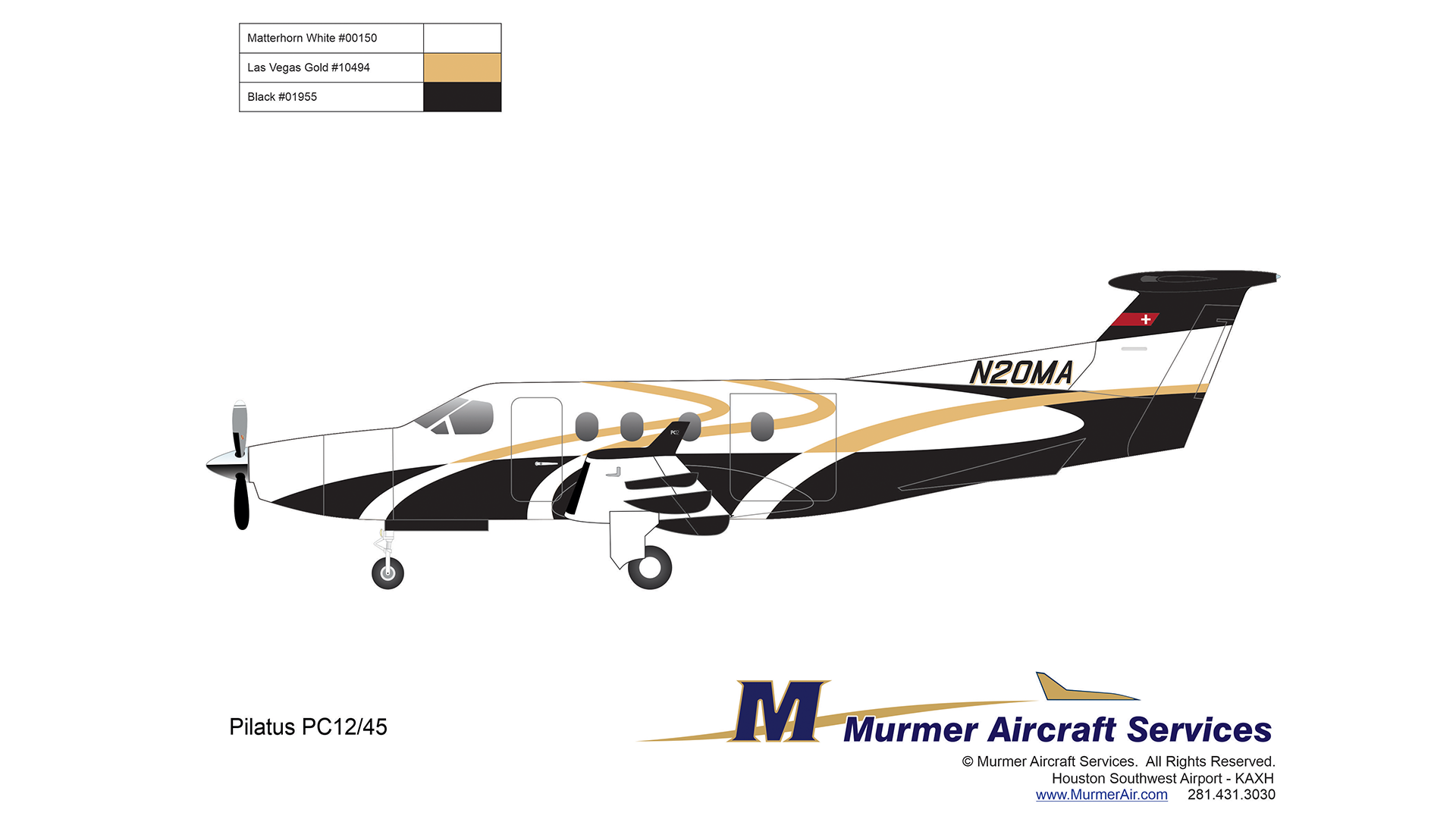 Pilatus PC12 Custom Paint Scheme, Turbo Prop Paint Scheme, Pilatus Design